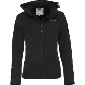 Glemo Spitsbergen Damska Kurtka Softshell – Wiatroszczelna i Oddychająca. Czarne kurtki ZEAGLE, bez wzorów, z softshellu, bez kaptura. Za 270,99 zł.