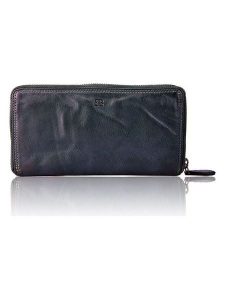 Bellicci Skórzany portfel "Greta" w kolorze granatowym - 19,5 x 10 x 3 cm rozmiar: onesize. Niebieskie portfele Bellicci, bez wzorów, z materiału. Za 96,14 zł.