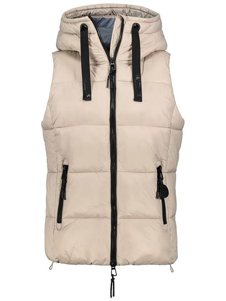 Sublevel Kamizelka pikowana w kolorze beżowym rozmiar: S. Brązowe kamizelki Sublevel, s, bez wzorów, bez kołnierzyka, bez ramiączek, bez kaptura. Za 144,58 zł.