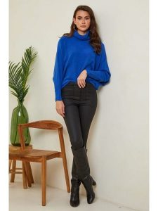 Joséfine Sweter "Karcag" w kolorze niebieskim rozmiar: S. Niebieskie golfy Joséfine, s, bez wzorów, z kaszmiru, bez ramiączek. Za 165,99 zł.