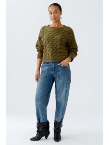Oui Sweter w kolorze khaki rozmiar: 40. Brązowe swetry oversize Oui, bez wzorów, bez ramiączek. Za 126,75 zł.