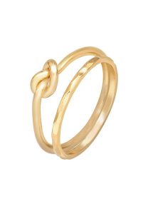 Elli Damskie Duo Knot Trend Basic Minimal w pozłacanym srebrze 925 Sterling Silver Pierścionki 1 ct. Szare pierścionki Elli, pozłacane. Za 211,64 zł.