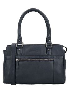 HIDE & STITCHES Skórzana torebka w kolorze granatowym - 27 x 19 x 8 cm rozmiar: onesize. Niebieskie torebki klasyczne HIDE & STITCHES, bez wzorów, z materiału, przez ramię, bez dodatków. Za 260,99 zł.