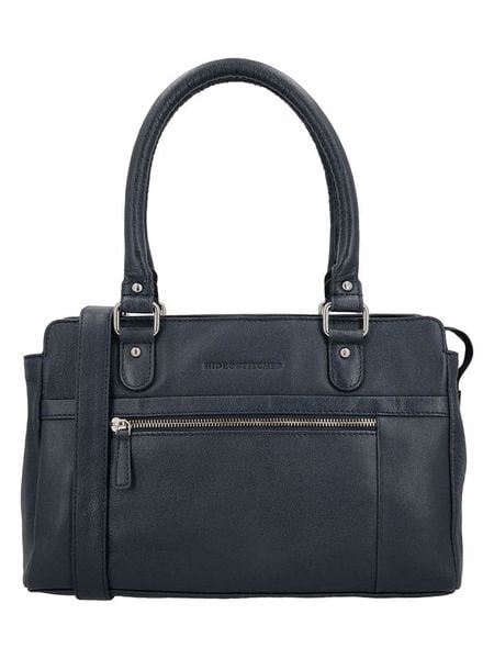 HIDE & STITCHES Skórzana torebka w kolorze granatowym - 27 x 19 x 8 cm rozmiar: onesize. Niebieskie torebki klasyczne HIDE & STITCHES, bez wzorów, z materiału, przez ramię, bez dodatków. Za 235,50 zł.