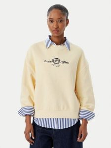 Tommy Hilfiger Bluza Crest Embroidery WW0WW48733 Beżowy Relaxed Fit. Brązowe bluzy TOMMY HILFIGER, xl, bez wzorów, z bawełny, bez kaptura. Za 397,99 zł.