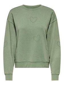 ONLY Bluza w kolorze zielonym rozmiar: XS. Zielone bluzy ONLY, xs, bez wzorów, bez kaptura. Za 105,38 zł.