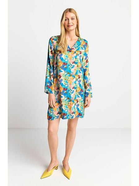 Rich & Royal Sukienka w kolorze turkusowo-pomarańczowym rozmiar: 38. Pomarańczowe sukienki Rich & Royal, na co dzień, bez wzorów, z wiskozy, bez kołnierzyka, bez ramiączek, midi, proste. Za 235,50 zł.