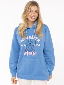 Zwillingsherz Bluza w kolorze niebieskim rozmiar: L/XL. Niebieskie bluzy Zwillingsherz, l, bez wzorów, z kapturem. Za 164,92 zł.