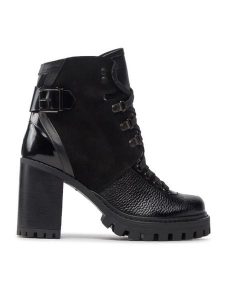 Rage Age Trzewiki RA-16-06-000488 Czarny. Czarne botki Rage Age, bez wzorów, ze skóry, bez obcasa, na słupku, bez zapięcia. Za 489,99 zł.