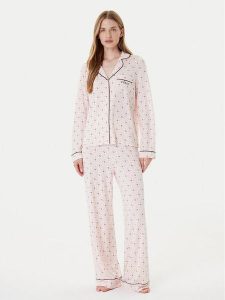 Guess Piżama O5RX08 KCIN2 Różowy. Czerwone piżamy Guess, z aplikacjami, z syntetyku, bez ramiączek. Za 349,99 zł.