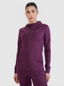 4F Bluza treningowa regular szybkoschnąca damska - fioletowa XL. Fioletowe bluzy 4f, xl, bez wzorów, z dzianiny, z kapturem. W wyprzedaży za 169,99 zł.
