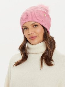 Guess Czapka AW5213 POL01 Różowy. Czerwone czapki Guess, z aplikacjami, z materiału. Za 129,99 zł.