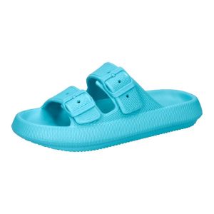 Klapki sportowe damskie CMP Belem Slipper turkusowe wygodne. Niebieskie klapki CMP, bez wzorów, z materiału, bez obcasa. Za 89,00 zł.