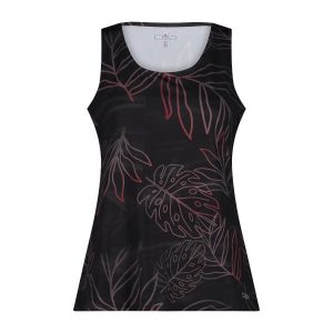 Damski tank top CMP. Czarne topy CMP, bez wzorów, bez kołnierzyka, bez ramiączek. W wyprzedaży za 132,40 zł.