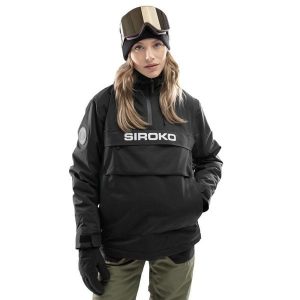 Kurtka snowboardowa damska W6-W Bruson. Czarne kurtki sportowe SIROKO, bez wzorów, bez kaptura, narciarskie. Za 423,00 zł.