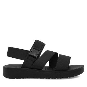 Sandały Jenny Fairy. Czarne sandały Jenny Fairy, bez wzorów, bez obcasa, na słupku, bez zapięcia. Za 139,99 zł.