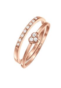 Elli Damskie serce Memoire zestaw 2 częściowy z kryształami cyrkonii w srebrze 925 Sterling Silver Pierścionki 1 ct. Szare pierścionki Elli, z cyrkonią, srebrne. Za 223,99 zł.
