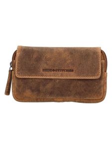 HIDE & STITCHES Skórzana saszetka w kolorze jasnobrązowym - 17 x 11,5 x 2 cm rozmiar: onesize. Brązowe nerki i saszetki HIDE & STITCHES, bez wzorów, z materiału. Za 78,99 zł.