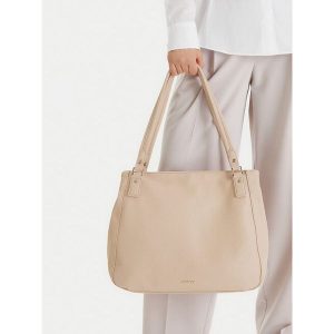 Torebka Lasocki. Brązowe shopper bag Lasocki, bez wzorów, bez dodatków. Za 199,99 zł.