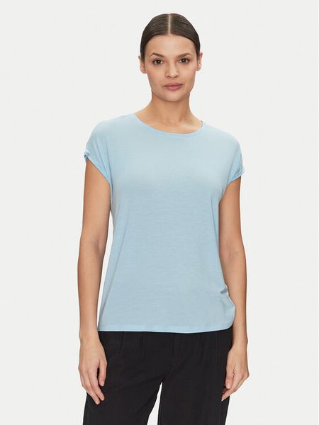 Vero Moda T-Shirt Ava 10284468 Niebieski Regular Fit. Niebieskie t-shirty Vero Moda, s, bez wzorów, z lyocellu, bez kołnierzyka, bez ramiączek. Za 45,99 zł.