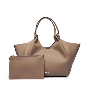 Torebka DKNY. Brązowe torebki klasyczne DKNY, bez wzorów, bez dodatków. Za 609,99 zł.