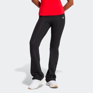 Legginsy fitness damskie ADIDAS flare. Szare legginsy ADIDAS, bez wzorów, z bawełny, z podwyższonym stanem, długie. Za 99,99 zł.