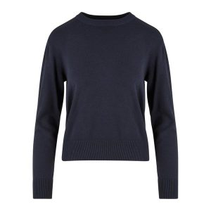 Bluza Damska Dzianinowa Z Okrągłym Dekoltem. Niebieskie bluzy Urban Classics, xs, bez wzorów, z dzianiny, bez kaptura. Za 120,99 zł.