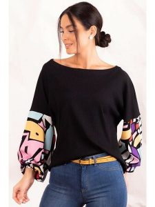 Armonika Bluzka w kolorze czarnym rozmiar: M. Czarne bluzki Armonika, m, bez wzorów, bez kołnierzyka, bez ramiączek. Za 69,58 zł.