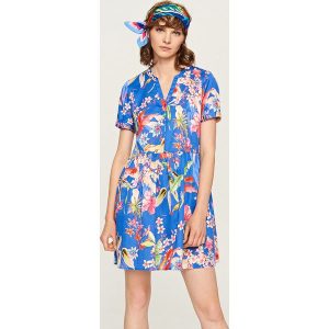 Sukienka mini w kwiaty - Niebieski. Kombinezony marki Reserved. W wyprzedaży za 79,99 zł.