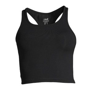 Koszulka Damska Casall Crop Rib Racerback Oddychająca Elastyczna. Czarne bluzki Casall, m, bez wzorów, sportowe, bez kołnierzyka, bez ramiączek. W wyprzedaży za 174,99 zł.