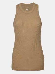 Athlecia Top Lankae W Top EA231328 Beżowy Regular Fit. Brązowe topy Athlecia, bez wzorów, z bawełny, bez kołnierzyka, bez ramiączek. Za 139,99 zł.