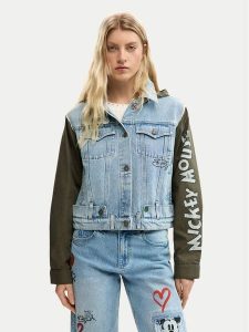 Desigual Kurtka jeansowa Kiss Mic 26SWED07 Niebieski Regular Fit. Niebieskie kurtki Desigual, xs, bez wzorów, z bawełny, bez kaptura. Za 530,99 zł.