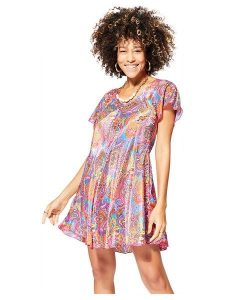 Aller Simplement Sukienka w kolorze jasnoróżowym ze wzorem rozmiar: 34/36. Różowe sukienki Aller Simplement, bez wzorów, bez kołnierzyka, bez ramiączek, mini. Za 43,99 zł.