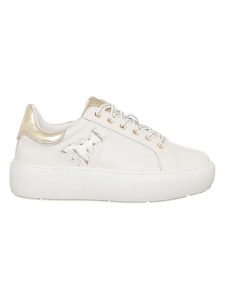 Patrizia Pepe Skórzane sneakersy w kolorze białym rozmiar: 37. Białe trampki Patrizia Pepe, bez wzorów, bez zapięcia. Za 360,17 zł.