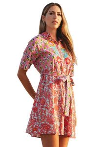 Isla Bonita by SIGRIS Sukienka w kolorze różowym rozmiar: XL. Różowe sukienki Isla Bonita by SIGRIS, na co dzień, xl, bez wzorów, z bawełny, bez kołnierzyka, bez ramiączek, mini, proste. Za 140,53 zł.