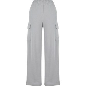 Damskie spodnie dresowe loose fit Urban Classics Light Terry. Szare spodnie dresowe Urban Classics, bez wzorów, z bawełny. Za 171,50 zł.