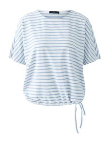 Oui Koszulka w kolorze błękitno-białym rozmiar: 46. Niebieskie bluzki Oui, bez wzorów, z bawełny, bez kołnierzyka, bez ramiączek. Za 165,99 zł.