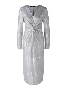 Oui Sukienka w kolorze srebrnym rozmiar: 42. Szare sukienki Oui, bez wzorów, bez kołnierzyka, bez ramiączek, midi. Za 173,99 zł.