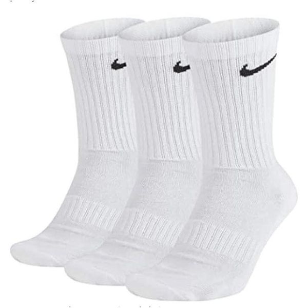 Sportowe skarpetki Nike 3-pak Crew SX4508. Białe skarpetki Nike, bez wzorów. W wyprzedaży za 59,99 zł.