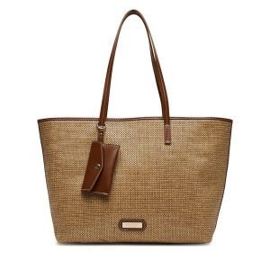 Torebka Nine West. Brązowe shopper bag Nine West, bez wzorów, bez dodatków. Za 219,99 zł.