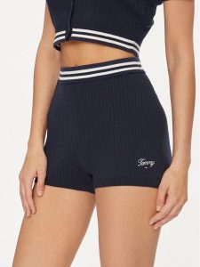 Tommy Jeans Szorty materiałowe Script DW0DW17781 Granatowy Slim Fit. Niebieskie szorty Tommy Jeans, bez wzorów, z bawełny. Za 329,99 zł.