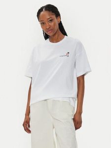 Converse T-Shirt W Beach Scenentee 10026378-A01 Biały Regular Fit. Białe t-shirty Converse, l, bez wzorów, z bawełny, bez kołnierzyka, bez ramiączek. Za 129,99 zł.