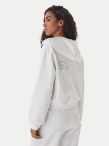 Guess Bluza V6GQ15 K3093 Biały Regular Fit. Białe bluzy Guess, xs, z aplikacjami, z syntetyku, bez kaptura. Za 394,99 zł.