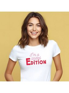 WOOOP Koszulka "I´m a limited edition" w kolorze białym rozmiar: L. Białe bluzki Wooop, l, bez wzorów, bez kołnierzyka, bez ramiączek. Za 70,24 zł.