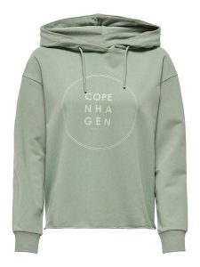 JDY Bluza w kolorze zielonym rozmiar: S. Zielone bluzy JDY, s, bez wzorów, z bawełny, z kapturem. Za 105,38 zł.