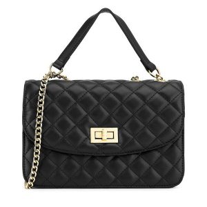 Torebka Badura. Czarne listonoszki Badura, bez wzorów, bez dodatków. Za 199,99 zł.