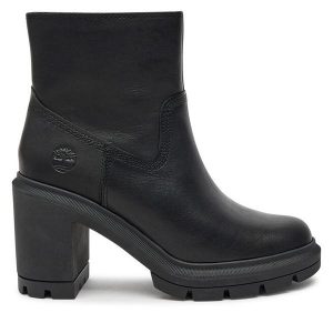 Botki Timberland. Czarne botki Timberland, bez wzorów, bez obcasa, na słupku, bez zapięcia. Za 509,99 zł.