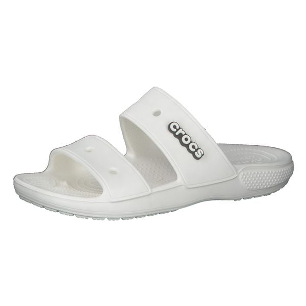 Klapki Dla Dorosłych Crocs Classic Sandal. Szare klapki Crocs, bez wzorów, z materiału, bez obcasa. Za 118,99 zł.