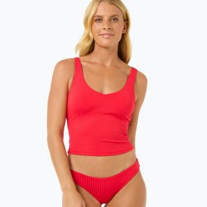Góra od stroju kąpielowego Rip Curl Premium Surf Tankini. Czerwone bikini RIPCURL, bez wzorów. Za 189,99 zł.