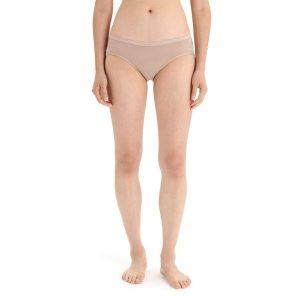 Figi Termoaktywne Damskie Icebreaker Women Siren Hipkini. Brązowe figi Icebreaker, bez wzorów. Za 149,99 zł.